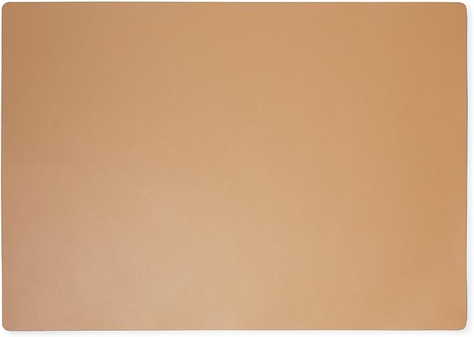 Leatherology Premium Tan Full Grain Leather Desk Pad – Modern Desk Mat for Home Office or Workspace – Water & Scratch Resistant, Slim Portable Design with Microsuede Lining