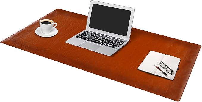 Node Leather Desk Mat - Executive Real Leather Desk Pad - Large (18 3/4" X 35 3/4") | Non-Slip Leather Desk Blotter