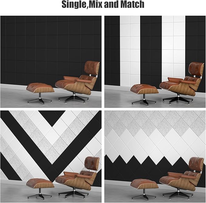 Sonicism 22 Pack Acoustic Wall Panels with Self-Adhesive, 12" X 12" X 0.4" Sound Proof Foam Panels, Decorative Soundproof Wall Panels, Sound Proof Absorbing Tiles for Home & Offices, Silver Gray