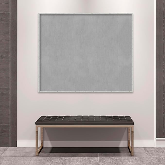 Amanti Art Silver Framed Magnetic Board 41x49 Oversize Vision Board for use with Magnets, 100% Metal Sheet to Display Items as Office Decor or for Home Organization in mudroom, Kitchen or Kids Room