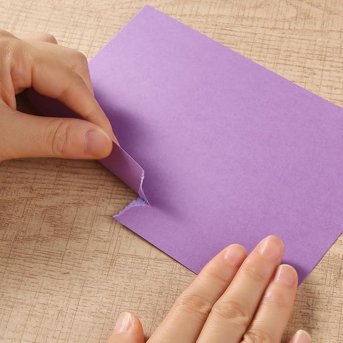 50 Sheets Small Colored Cardstock Paper 5 Colors Blank Flash Cards, 250 GSM Heavy Card Stock for DIY Art Projects, Cards (Purple, 3x5)