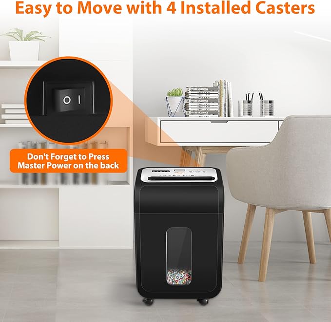 VidaTeco Paper Shredder for Home Office14-Sheet 60-Mins Micro Cut Shredder with US Patented Blade,Shred Card/CD/Clip/Staple,for Home Use Heavy Duty,AUTO Jam Proof,5.3-Gallon Pullout Bin(ETL)