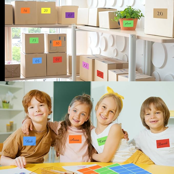 STARLIBOO Colored Labels Stickers, 3 x 2 Inch Rectangular Moving Labels for Boxes, 8 Colors Large Moving Stickers- 320 Pack