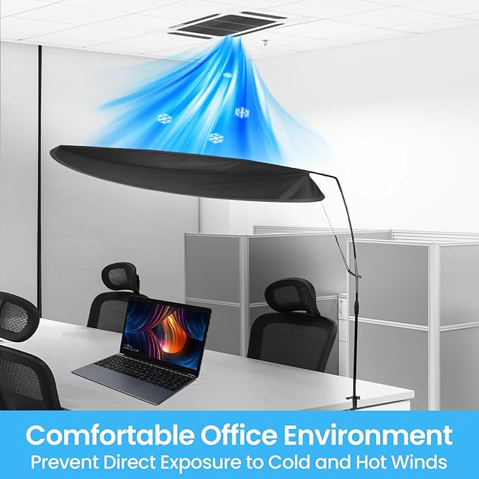 Adjustable Office Cubicle & Desk Shade – 43" Extra-Large Oval Design for Wider Coverage, Blocks Light and Distractions, Creates a Private and Comfortable Workspace