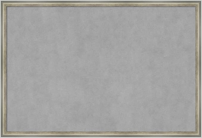 Amanti Art Silver Framed Magnetic Board 26x38 Large Vision Board for use with Magnets, 100% Metal Sheet to Display Items as Office Decor or for Home Organization in mudroom, Kitchen or Kids Room