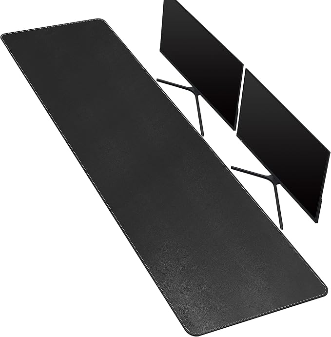 CENNBIE Leather Desk Mat Large, 66.9" x 16" Desk Pad Blotter Protector, Extended Non-Slip Mouse Pad, Waterproof PU Leather Large Mouse pad for Desk Office and Home (Black)
