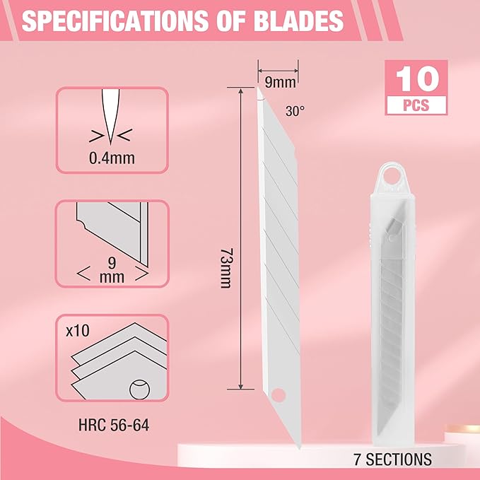 WORKPRO Premium Utility Knife Retractable Snap-off blade, Gift for Men/Women Heavy Duty Box Cutter Set, Razor Knife Exacto Craft Knives, with 10 Extra 9mm Blades, Pack of 3