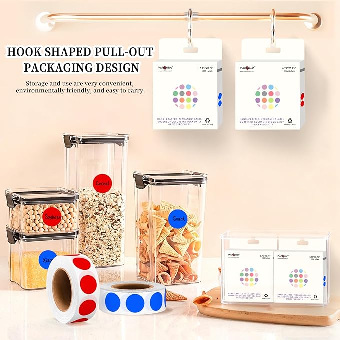 PARLAIM 2 Rolls 2000PCS 3/4" Round Circle Color-Code Dot Stickers,2 Color Style Colorful Coding Label Sticker for Home Office Classroom (Red +Blue)