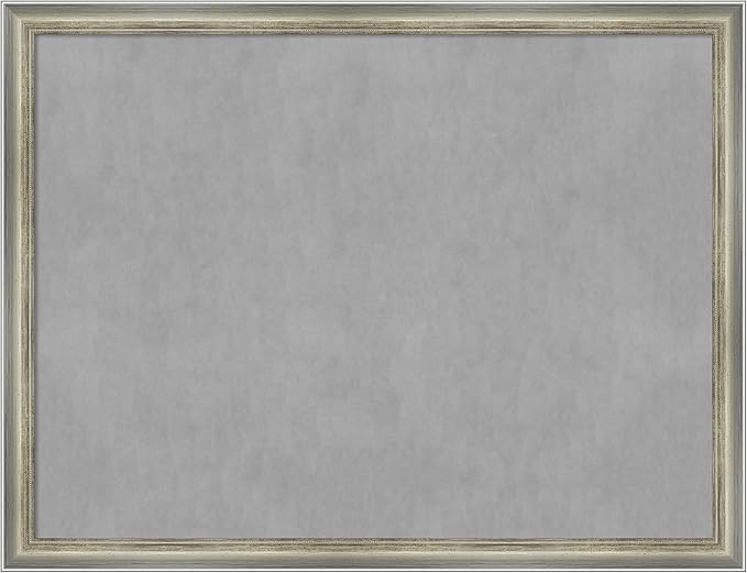 Amanti Art Silver Framed Magnetic Board 20x26 Medium Vision Board for use with Magnets, 100% Metal Sheet to Display Items as Office Decor or for Home Organization in mudroom, Kitchen or Kids Room