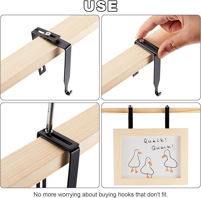Amylove 12 Pcs Adjustable Cubicle Hanger Universal Partition Metal Cubicle Hooks Door Hanger, Adjusted to Fit Panels with 1 3/8 Inch to 3 1/2 Inch Thickness for Office Whiteboard (Black)