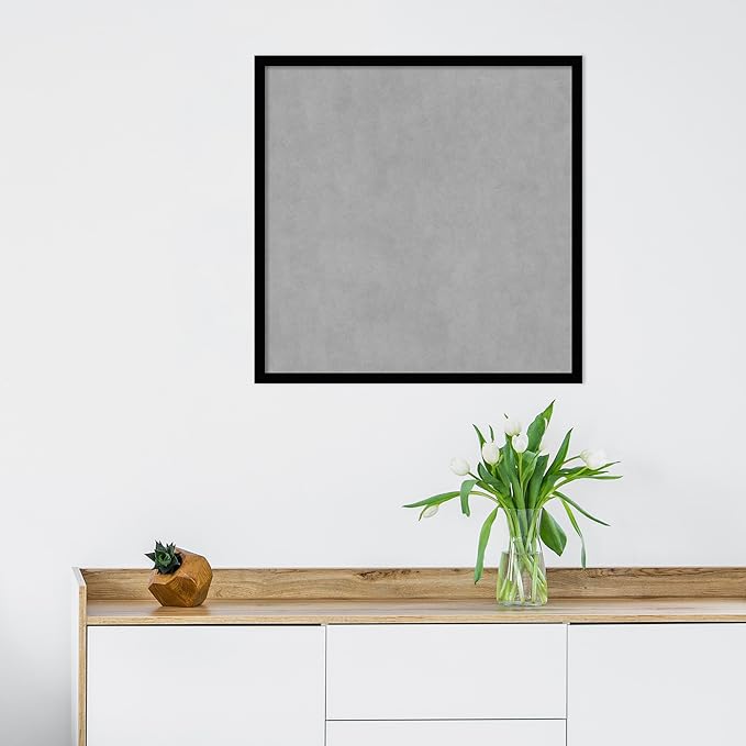 Amanti Art Black Framed Magnetic Board 25x25 Medium Vision Board for use with Magnets, 100% Metal Sheet to Display Items as Office Decor or for Home Organization in mudroom, Kitchen or Kids Room
