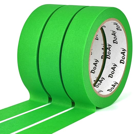 DOAY 3 Pack Green Painters Tape - Masking Tape 1 Inch Wide - Multi-Surface, Smart Adhesion, Indoor & Outdoor - 270FT Total - Paint Tape for DIY, Labeling, Art, Car, General Purpose (#3910)