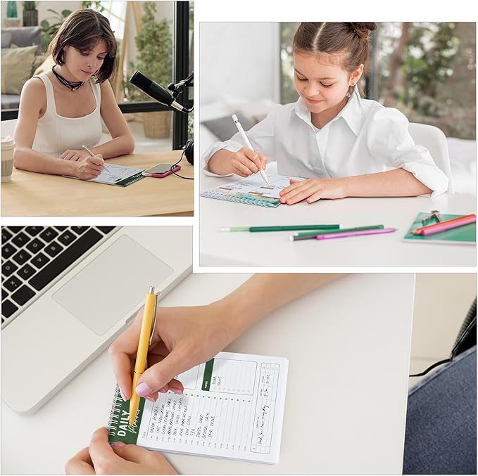 To Do List Notebook Daily Planner A5 CheckList Pad 52 Sheets, 5.9" x 8.2" Daily Schedule Goal and Tasks Setting Notepad Productivity Planner, Spiral Appointment Organizers, A5-KA