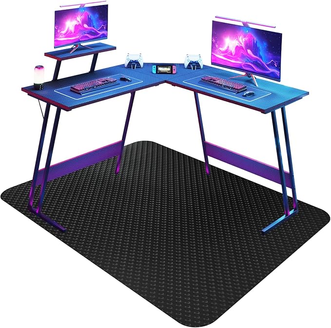 Vicwe Gaming Chair Mat for Hard Floor,46" x 60" Computer Chair Mat for Tile Floor,Anti-Slip Hard Floor Protector Rolling Chair for Office Home