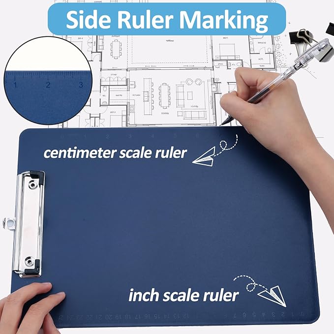 Principal Lines 6 Pack Plastic Clipboards with Low Profile Clip, Hanging Clipboards Bulk, Clip Boards 8.5x11 Holds 100 Sheets, A4 Letter Size Clipboard for Teacher, Students, Kids, Classroom & Office