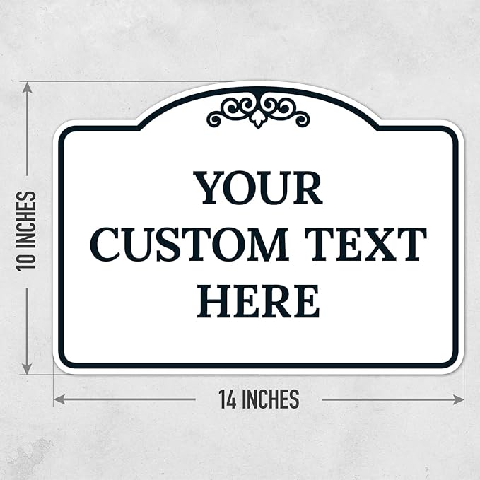 Custom Decorative Sign, Personalized Metal Sign for Driveway, Home, Airbnb, Door Plaque,White Background Black Border Sign, 14x10 Inches, ACM, Fade Resistant, Made in USA by Sigo Signs