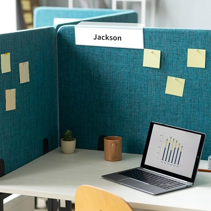 20 Pieces 2.25 Inch Cubicle Name Plate Holders Cubicle Name Tags Clear Cubicle Name Sign Bulk for Office Home Classroom Library 8.5 x 2.5 x 2.4 Inch