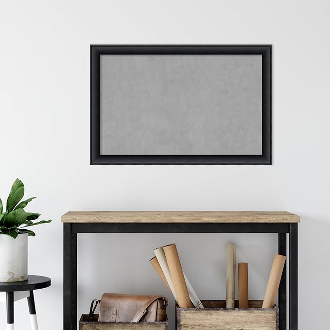 Amanti Art Black Framed Magnetic Board 23x35 Large Vision Board for use with Magnets, 100% Metal Sheet to Display Items as Office Decor or for Home Organization in mudroom, Kitchen or Kids Room