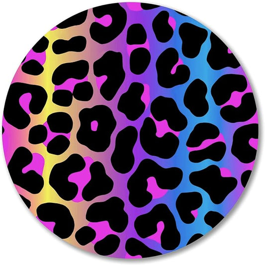 IMAYONDIA Cheetah Animal Print Gaming Mouse Pad,Colorful Leopard Round Mouse Pad Small,Color Pattern Personalized Design Mouse Pads,Non-Slip Rubber Base Mousepad for Laptop,Office Decor for Women Desk