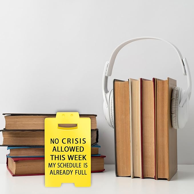 Smilelife Funny Office Cubicle Decor No Crisis Allowed This Week Desk Sign Team Office Gag Gifts for Coworker Teammate Employee Boss Manager