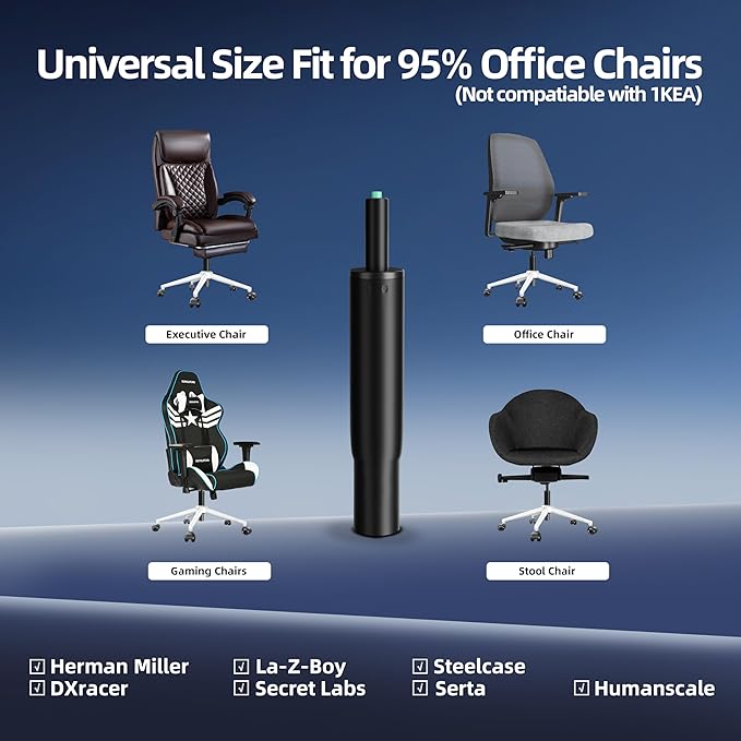 7 Inches to 11 Inches Short Office Chair Cylinder Replacement, 4" Stroke, Heavy Duty 1000 lbs, Lower the Seat Height by 2", Fit for Office Chair High Base Short Person, Class 4 (Sinking 2.4")