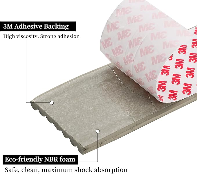 VOCOMO Corner Protector for Baby, Widen Edge Protector with Adhesive Backing, Baby Proofing Edge Corner Protectors Self Adhesive Furniture Corner Guard Bumper for Table, Desk, Fireplace (Gray, 6.6ft)