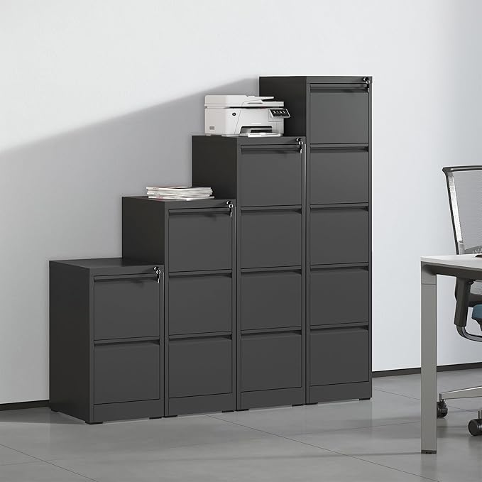 OPTYMIRA 5 Drawer Metal File Cabinet Heavy Duty Locking File Cabinets Home Office Steel Filing Cabinet Vertical File Cabinets for Legal/Letter Size File,Assembly Required