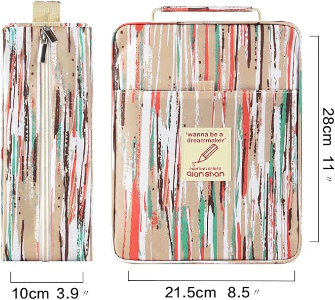 qianshan Pencil Case Holder Slot - Holds 260 Colored Pencils or 180 Gel Pens with Zipper Closure