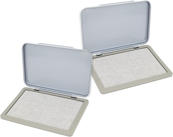 2 Pack Metal Case Stamp Pad Medium Size, Dry - Size: 3" x 4" - Choose from 15 Ink Colors