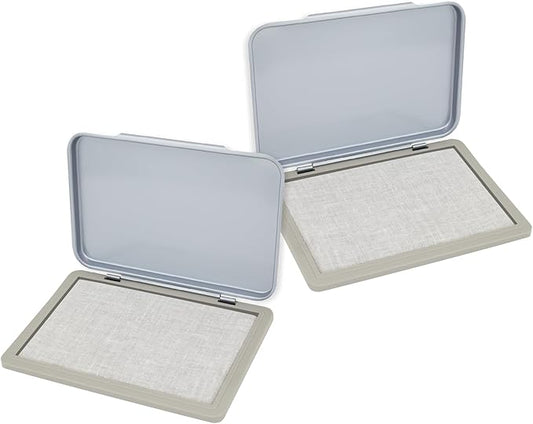 2 Pack Metal Case Stamp Pad Medium Size, Dry - Size: 3" x 4" - Choose from 15 Ink Colors