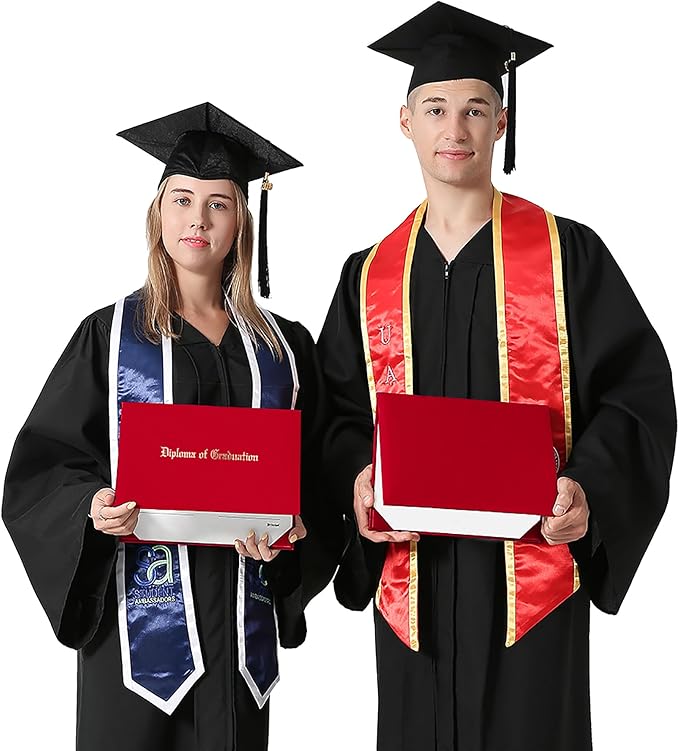 GraduationMall 8.5"x11" Smooth Padded Diploma Cover Certificate Holder Red,12-Packs