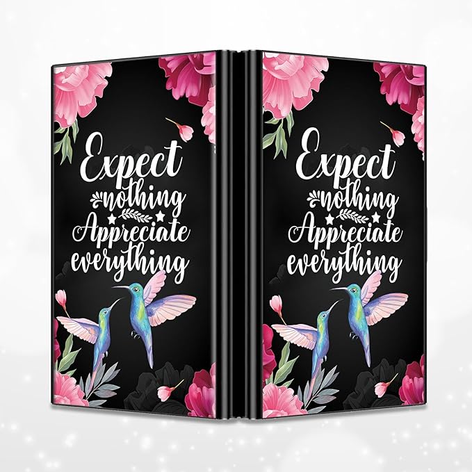BWEGRHE Slim Credit Card Holder, Humingbird Flower RFID Blocking Metal Wallet for Men & Women, Aluminum Minimalist Hard Case Pocket-Sized Business Cards Organizer (Fits Up to 10 Cards)