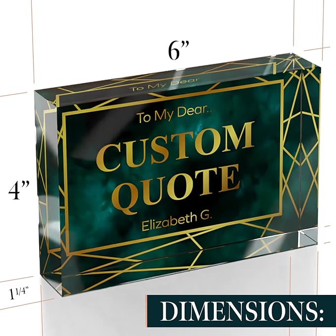 Personalized Gifts, Custom Quote Block Letter Board,Crystal-Clear Acrylic with Gift Box,17 Styles, Holiday and Christmas Gift for Mom, Dad, Girlfriend, Him or Her, Husband, Wife (4"x6", Affluent)