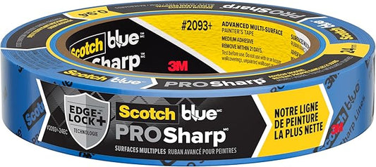 ScotchBlue PROSharp Painter's Tape 1 Inch Wide (0.94 in x 60 yd) 1 Roll Blue Tape Protects Surfaces and Removes Easily, Edge-Lock Tape for Indoor and Outdoor Use (2093+-24EC)