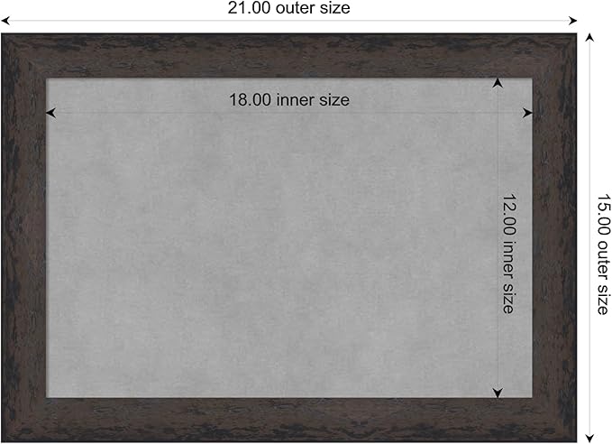 Amanti Art Black Framed Magnetic Board 15x21 Small Vision Board for use with Magnets, 100% Metal Sheet to Display Items as Office Decor or for Home Organization in mudroom, Kitchen or Kids Room