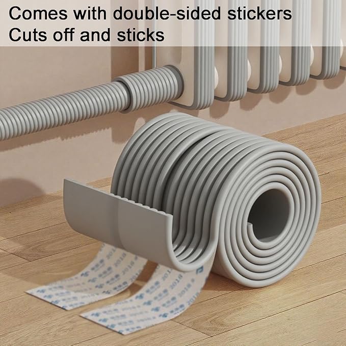 OYKSHDF Proof Edges Corner Protector, 2pcs 78.7in/200cm Furniture Safety Bumpers Guard Padding, Soft NBR Rubber Foam Adhesive Cushion, Fireplace Cabinets Table Desk Edges & Sharp Corners (Gray)