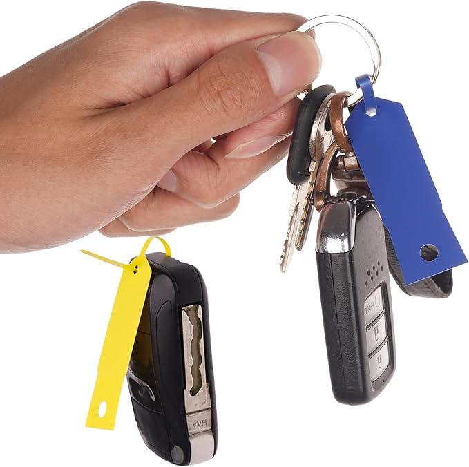 Self Locking Arrow Key Tags 1,000 Per Pack Size 4 1/2" x 3/4", Plastic Car Key Labels Arrow ID Tag, Self Lock Key Identifiers Car Dealer Supplies, Office Automotive Shop (Royal Blue)
