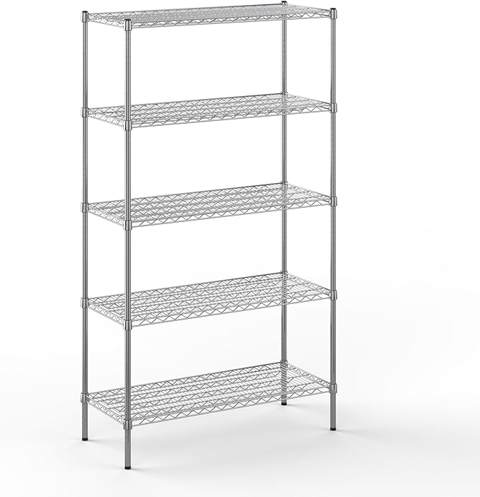 Regal Altair 18" Deep x 42" Wide x 74" Height Wire Shelving Kit | 5-Tier | NSF Commercial Storage Rack Unit