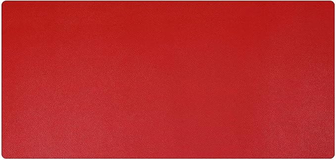 KINGFOM Desk Pad Office Desktop Protecter, PU Leather Desk Mat Blotters Organizer with Comfortable Writing Surface (47.2" x 23.6", Black+Red)
