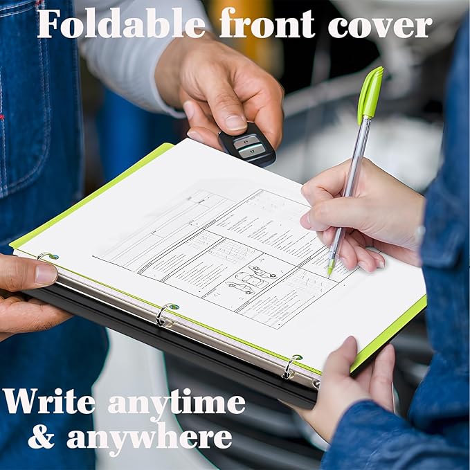INFUN Telescoping 3 Ring Binder, Portable Plastic Binder with Telescoping Spine, 0.75 inch Rings， Foldable Front Cover Holds 8.5" x 11" Paper for School,Office and Homes-Black