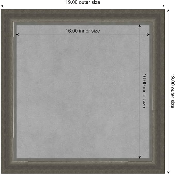 Amanti Art Silver Framed Magnetic Board 19x19 Small Vision Board for use with Magnets, 100% Metal Sheet to Display Items as Office Decor or for Home Organization in mudroom, Kitchen or Kids Room