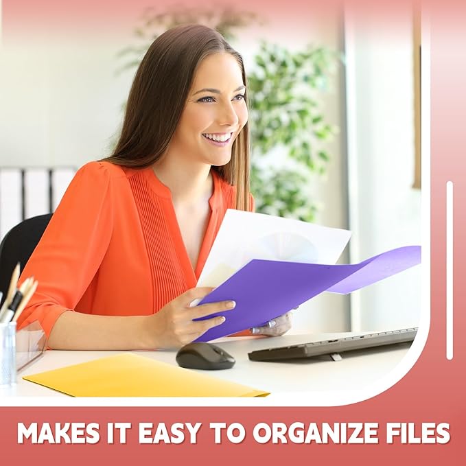 Henoyso 12 Pcs Plastic Folders with Clear Front Pockets Heavy Duty File Folders with 2 Pockets and Card Slot for Student Communication School Office Presentation Report (Colorful)