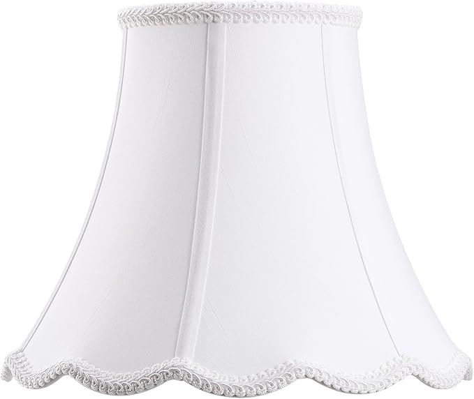 Bell Lamp Shade, Saangseon White Lampshade Replacement 6'' Top x 11.5'' Bottom x 9.5'' Slant Height x 9'' Vertical Height, Lamp Harp Included