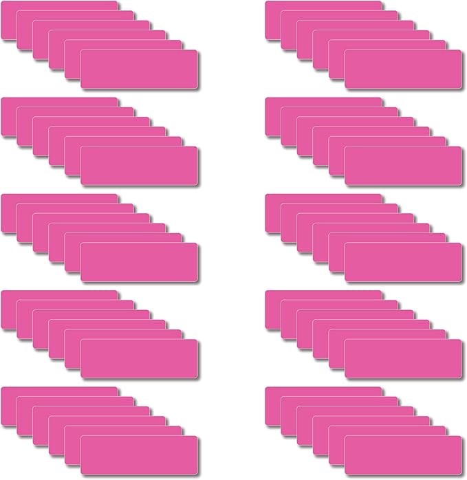 Magnetic Dry Erase Magnets Labels 3x1 inches, Reusable Name Tags, Organizing Schedules in Office/Classroom. Work on Fridge/White Board (Pink 60Pcs)