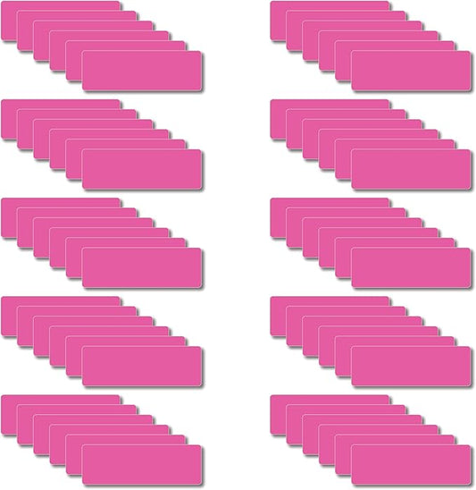 Magnetic Dry Erase Magnets Labels 3x1 inches, Reusable Name Tags, Organizing Schedules in Office/Classroom. Work on Fridge/White Board (Pink 60Pcs)