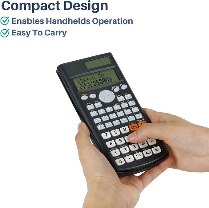 Mr. Pen Scientific Calculator - Solar Powered, 2 Line Display, Fraction & Statistics Calculations for School, College & High School Use