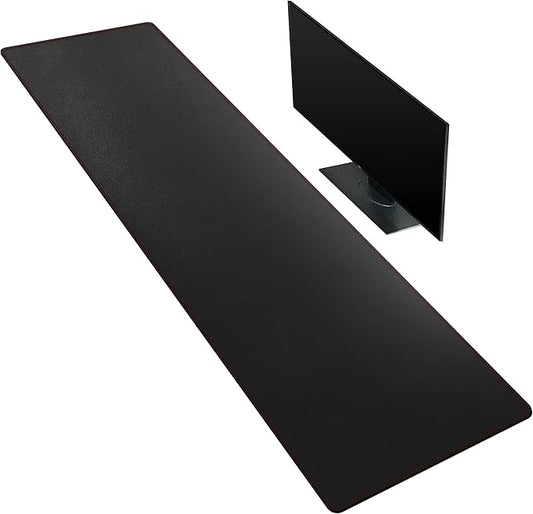 ZORESYN Waterproof PU Leather Desk Pad (63.0"x15.8") - Office Desk Mat for Keyboard and Mouse - Black Extended Mouse Pad with Nonslip Base for Home & Office