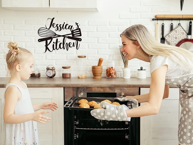 Custom Kitchen Name Sign, Personalized Metal Kitchen Sign, Housewarming Cooking lover Gifts, Mom's Day Gifts, Kitchen Gift for Grandma