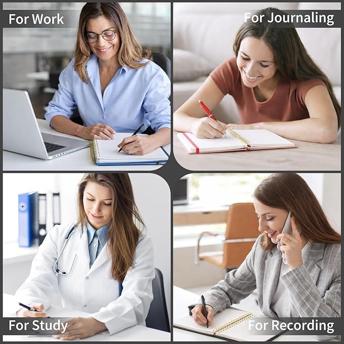 Oneirom Spiral Notebook - 8.5 x 10.98 Inch Large Hard Cover Notebook with Elastic Band & Pocket, 252 Pages, Lay Flat Wirebound Journal for Work, School, Planning & Note Taking Black