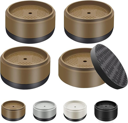 Furniture Risers Bed Risers Heavy Duty 1 inch, 2 inch, 3 inch, 4 inch Round Adjustable Bed Lifts Riser for Desk Legs Table Couch Sofa Chair Refrigerator Washing Machine (1 Inch, Brown, 4 Pack )